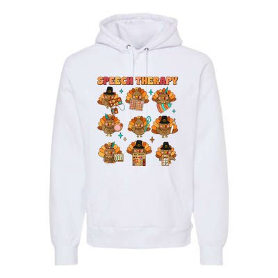 Speech Therapy Turkey Slp Speech Therapist Fall Thanksgiving Premium Hoodie