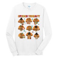 Speech Therapy Turkey Slp Speech Therapist Fall Thanksgiving Tall Long Sleeve T-Shirt