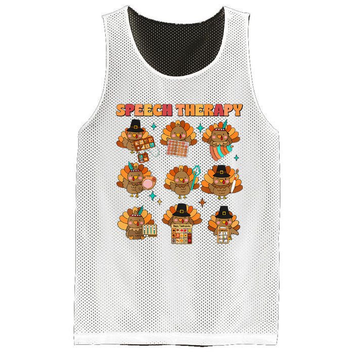 Speech Therapy Turkey Slp Speech Therapist Fall Thanksgiving Mesh Reversible Basketball Jersey Tank