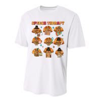 Speech Therapy Turkey Slp Speech Therapist Fall Thanksgiving Performance Sprint T-Shirt