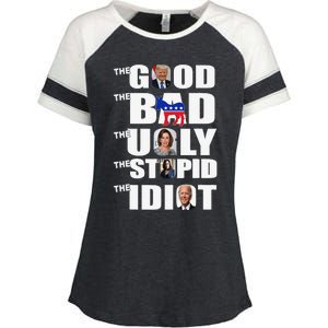 Support Trump The Good The Bad The Ugly The Stupid The Idiot Enza Ladies Jersey Colorblock Tee