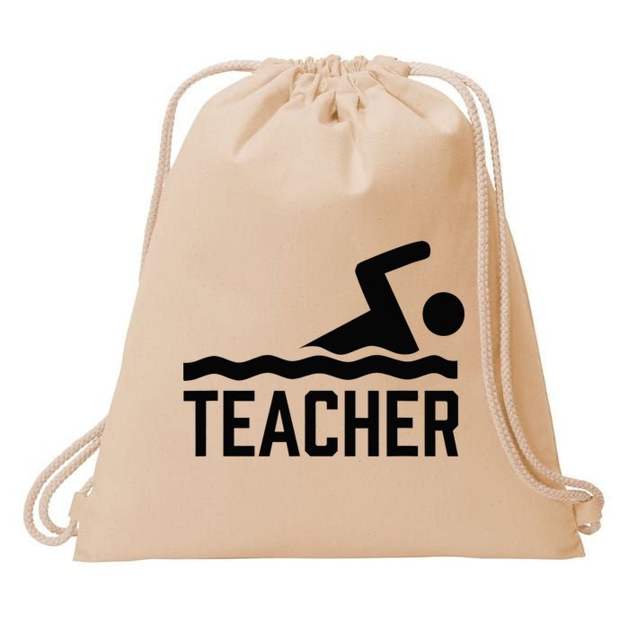 Swimming Teacher Trainer Swimmer Instructor Coach Drawstring Bag