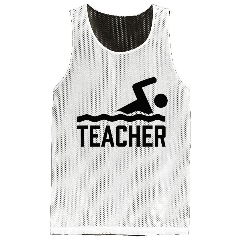 Swimming Teacher Trainer Swimmer Instructor Coach Mesh Reversible Basketball Jersey Tank
