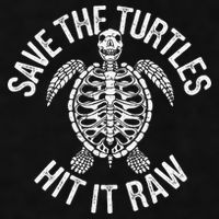 Save The Turtles Hit It Raw Funny Save The Planet Ladies PosiCharge Tri-Blend Wicking Tank