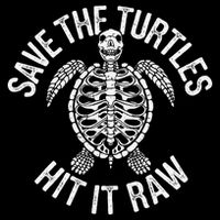 Save The Turtles Hit It Raw Funny Save The Planet Flat Bill Trucker Hat