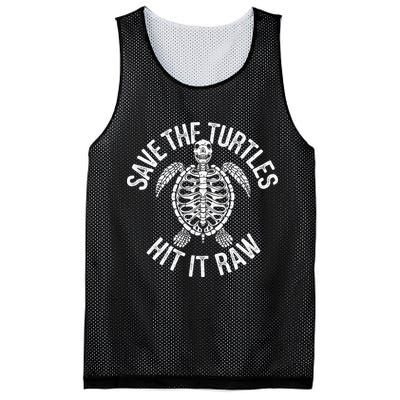 Save The Turtles Hit It Raw Funny Save The Planet Mesh Reversible Basketball Jersey Tank