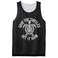 Save The Turtles Hit It Raw Funny Save The Planet Mesh Reversible Basketball Jersey Tank