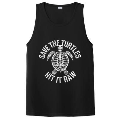 Save The Turtles Hit It Raw Funny Save The Planet PosiCharge Competitor Tank