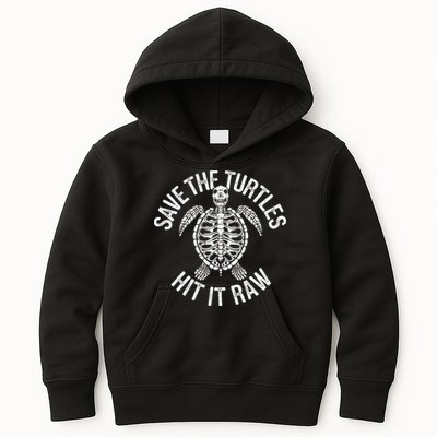 Save The Turtles Hit It Raw Funny Save The Planet Kids Hoodie