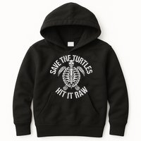 Save The Turtles Hit It Raw Funny Save The Planet Kids Hoodie