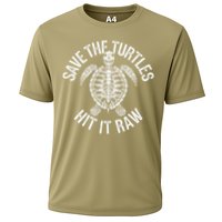 Save The Turtles Hit It Raw Funny Save The Planet Performance Shirt
