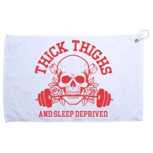 Skull Thick Thighs And Sleep Deprived Grommeted Golf Towel