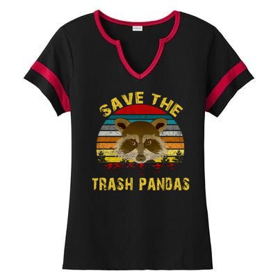 Save The Trash Pandas Ladies Halftime Notch Neck Tee