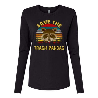 Save The Trash Pandas Womens Cotton Relaxed Long Sleeve T-Shirt