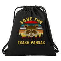 Save The Trash Pandas Drawstring Bag