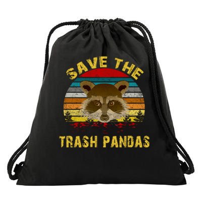 Save The Trash Pandas Drawstring Bag