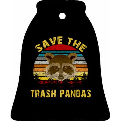 Save The Trash Pandas Ceramic Bell Ornament