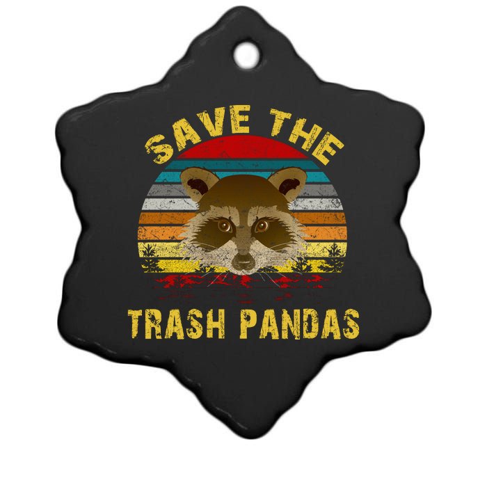 Save The Trash Pandas Ceramic Star Ornament