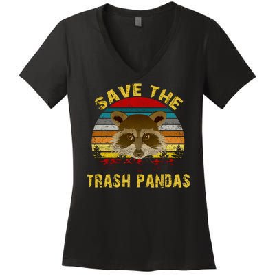 Save The Trash Pandas Women's V-Neck T-Shirt