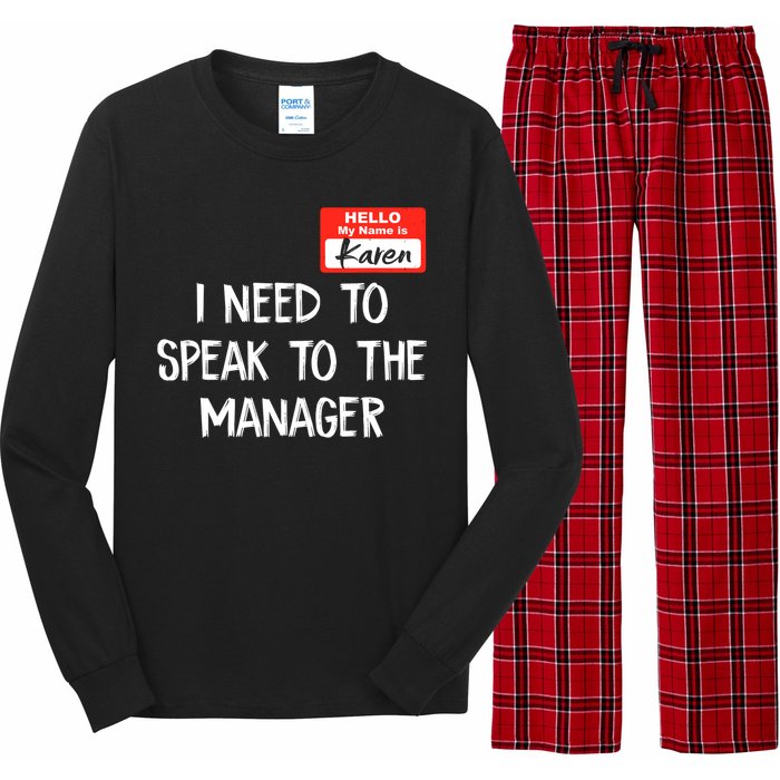 Speak To The Manager Funny Karen Halloween Costume Long Sleeve Pajama Set