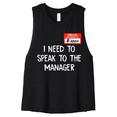 Speak To The Manager Funny Karen Halloween Costume Women's Racerback Cropped Tank