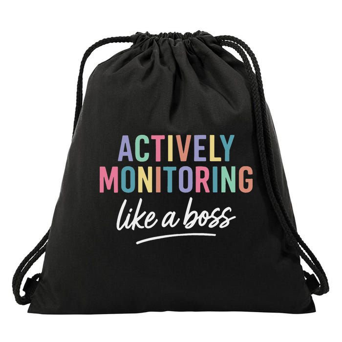 State Testing Teacher Actively Monitoring Like A Boss Drawstring Bag