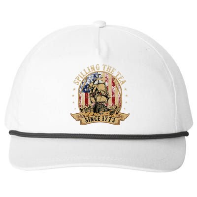 Spilling The Tea Since 1773 American History Teacher Vintage Snapback Five-Panel Rope Hat