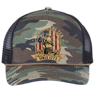 Spilling The Tea Since 1773 American History Teacher Vintage Retro Rope Trucker Hat Cap