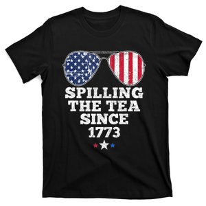 Spilling The Tea Since 1773 Funny 4th Of July American Flag T-Shirt