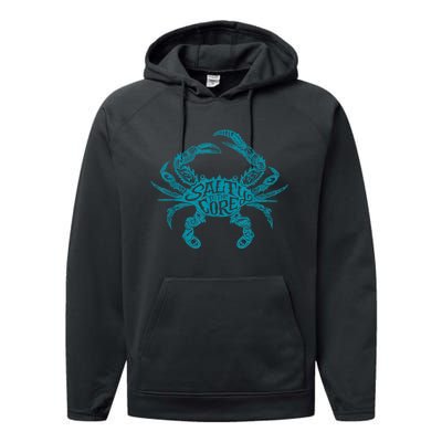 Salty To The Core Crab Performance Fleece Hoodie