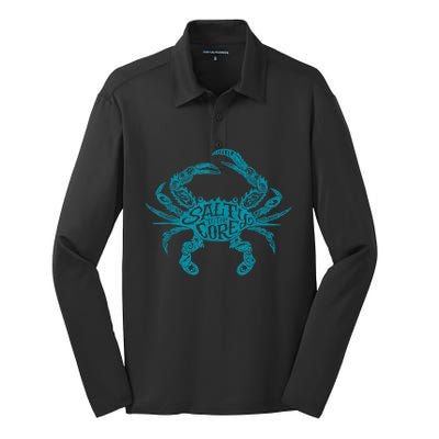 Salty To The Core Crab Silk Touch Performance Long Sleeve Polo