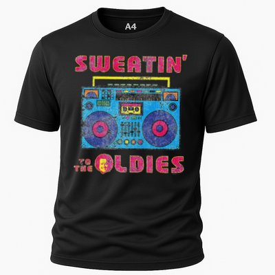 Sweatin To The Oldies Retro Boombox Cooling Performance Crew T-Shirt