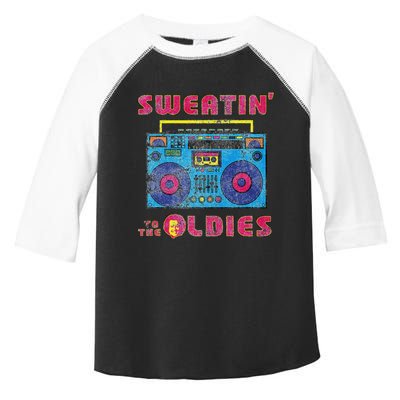 Sweatin To The Oldies Retro Boombox Toddler Fine Jersey T-Shirt