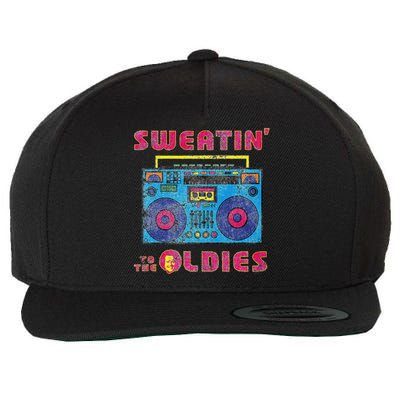 Sweatin To The Oldies Retro Boombox Wool Snapback Cap