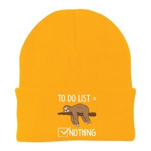 Sloth Tired Todo List Nothing Lazy Sloth Gift Knit Cap Winter Beanie