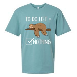 Sloth Tired Todo List Nothing Lazy Sloth Gift Sueded Cloud Jersey T-Shirt