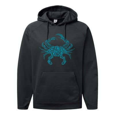 Salty To The Core Crab Performance Fleece Hoodie