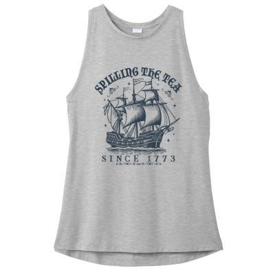 Spilling The Tea Since 1773 Ladies PosiCharge Tri-Blend Wicking Tank