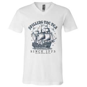 Spilling The Tea Since 1773 V-Neck T-Shirt