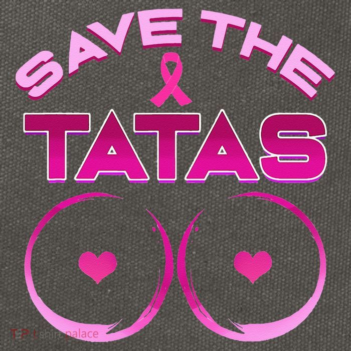 Save The Tatas Pink Ribbon Cotton Canvas Backpack
