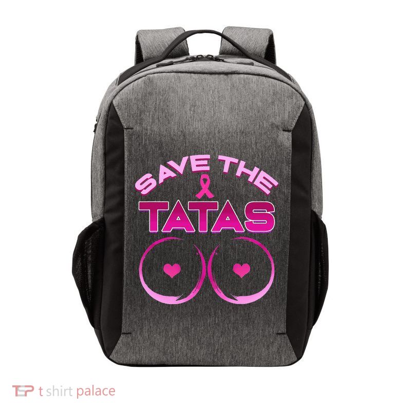 Save The Tatas Pink Ribbon Vector Backpack