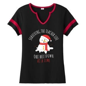 Surviving The Teacher Life One Meltdown At A Time Ladies Halftime Notch Neck Tee