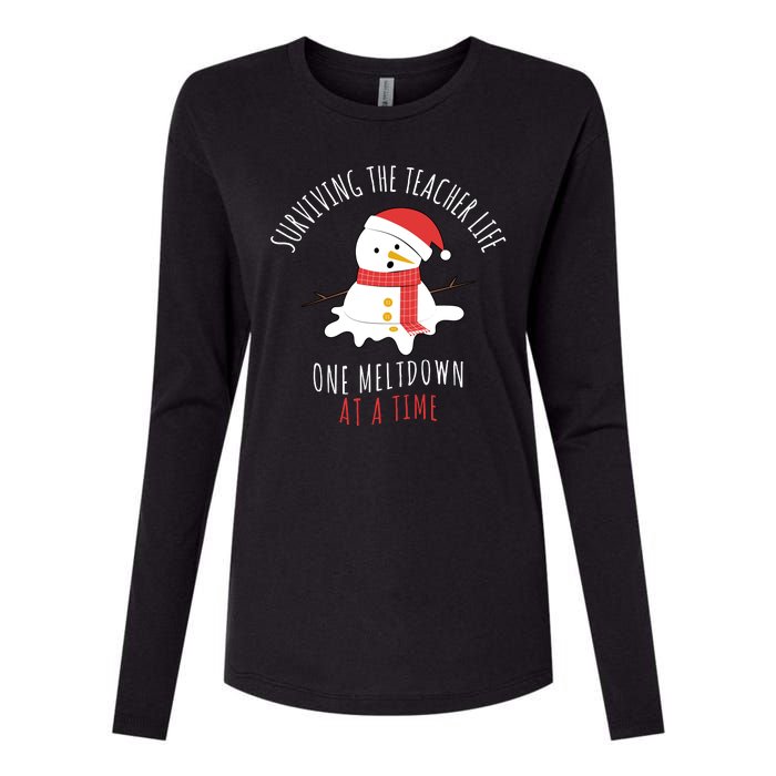 Surviving The Teacher Life One Meltdown At A Time Womens Cotton Relaxed Long Sleeve T-Shirt