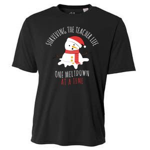 Surviving The Teacher Life One Meltdown At A Time Cooling Performance Crew T-Shirt