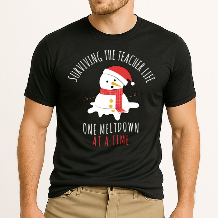 Surviving The Teacher Life One Meltdown At A Time Cooling Performance Crew T-Shirt