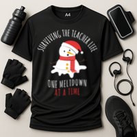 Surviving The Teacher Life One Meltdown At A Time Cooling Performance Crew T-Shirt