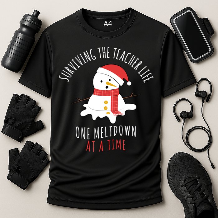 Surviving The Teacher Life One Meltdown At A Time Cooling Performance Crew T-Shirt