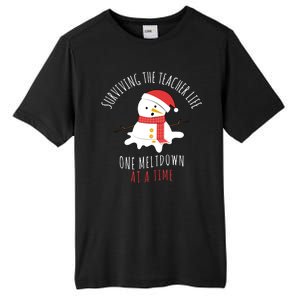 Surviving The Teacher Life One Meltdown At A Time Tall Fusion ChromaSoft Performance T-Shirt