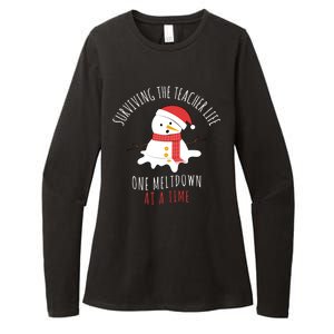 Surviving The Teacher Life One Meltdown At A Time Womens CVC Long Sleeve Shirt