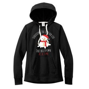 Surviving The Teacher Life One Meltdown At A Time Women's Fleece Hoodie